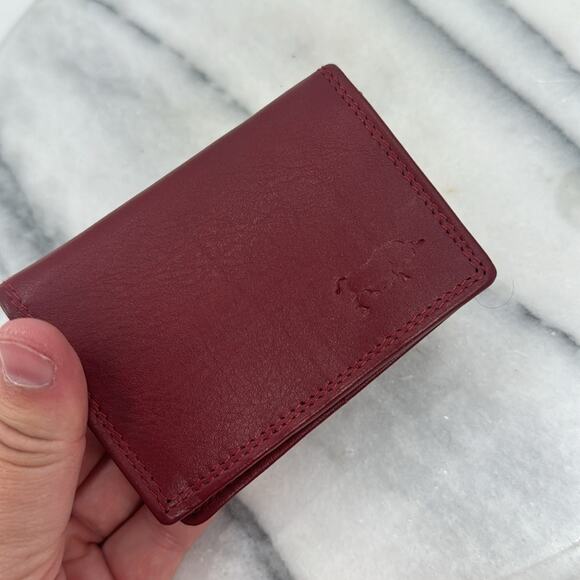 NWT ARRIGO deep blood red soft mini wallet - Picture 2 of 5